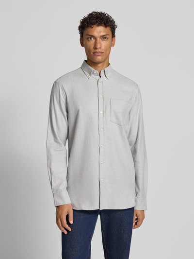 Christian Berg Men Regular Fit Freizeithemd mit Brusttasche Hellgrau 4