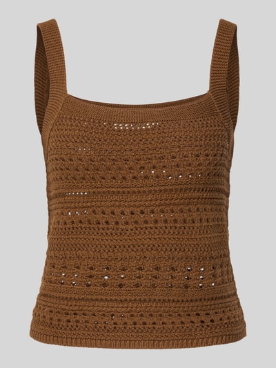 Marc O'Polo Denim Top met bandjes en ribboorden Middenbruin - 2