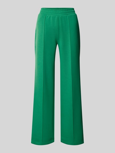 Produktfoto, zielone Sweatpants mit elastischem Bund von Christian Berg Woman, materiał z domieszką modalu, luźny krój, francuskie kieszenie boczne, kieszenie z tyłu, widoczna faktura materiału