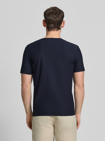 MCNEAL T-Shirt mit V-Ausschnitt und Knopfleiste Dunkelblau 5