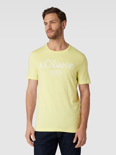 s.Oliver RED LABEL T-Shirt mit Label-Print Hellgelb 4