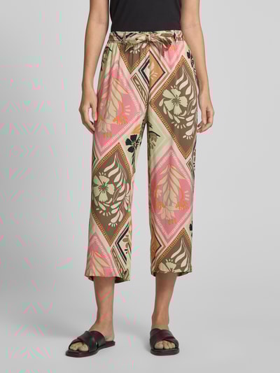 comma Straight Leg Stoffhose mit Bindegürtel Pink 4