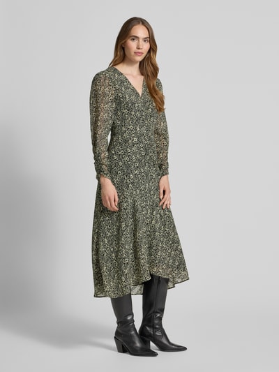 BOSS Orange Taliowana sukienka casualowa ze wzorem na całej powierzchni Czarny 1