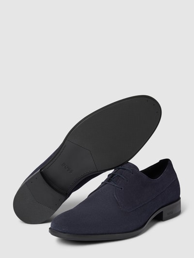 BOSS Derby schoenen met label in reliëf Marineblauw - 4