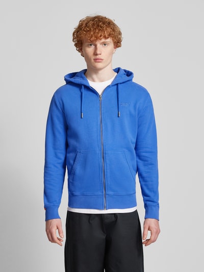 Superdry Sweatjack met labelstitching Koningsblauw - 4