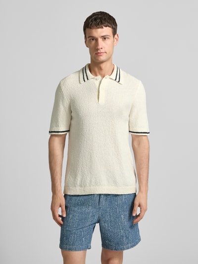 Samsøe Samsøe Strickshirt mit Polokragen Modell 'SAPEDRO POLO' Offwhite 4
