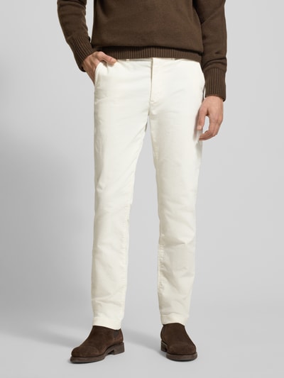 Tommy Hilfiger Spodnie sztruksowe z prostą nogawką z mieszanki bawełny model ‘DENTON’ Złamany biały 4