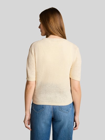 Tom Tailor Denim Regular Fit Strickjacke mit Bindeband Offwhite 5