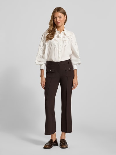 Cambio Stoffhose mit Bügelfalten Modell 'FARAH' Dunkelbraun 1