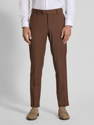 Tiger Of Sweden Regular Fit Anzughose mit Bügelfalten Modell 'Tenuta' Mittelbraun 4