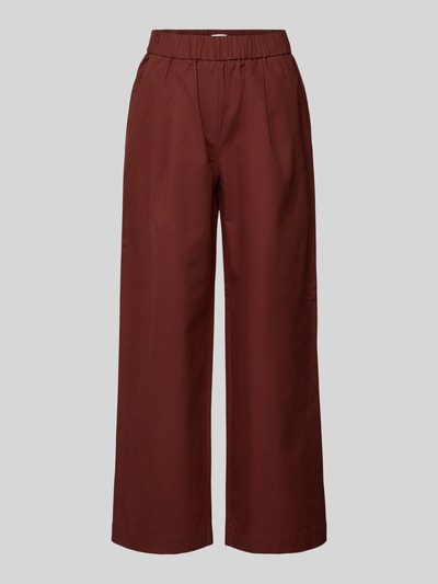 Jake*s Collection Straight leg stoffen broek met elastische band Bordeaux - 2