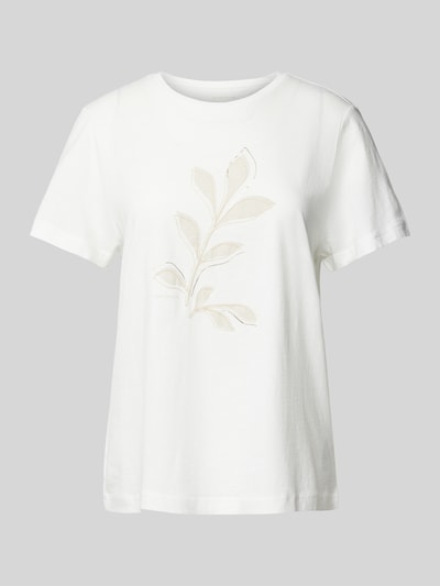 Tom Tailor T-shirt met motiefprint en -stitching Offwhite - 2