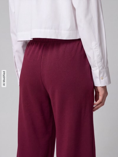 Tom Tailor Loose Fit Sweatpants mit Viskose-Anteil Bordeaux 3