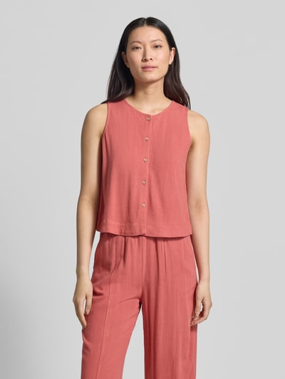 Jake*s Casual Blouse van viscosemix met knoopsluiting Koraal - 4