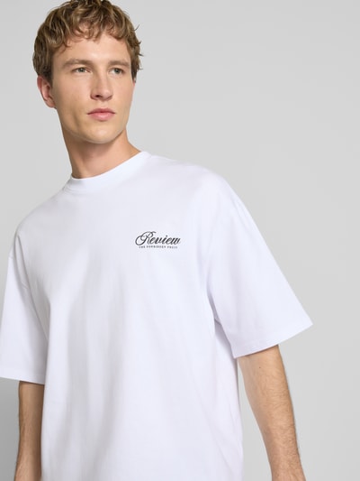 REVIEW t-shirt z nadrukiem z logo i nadrukiem z napisem Biały 3