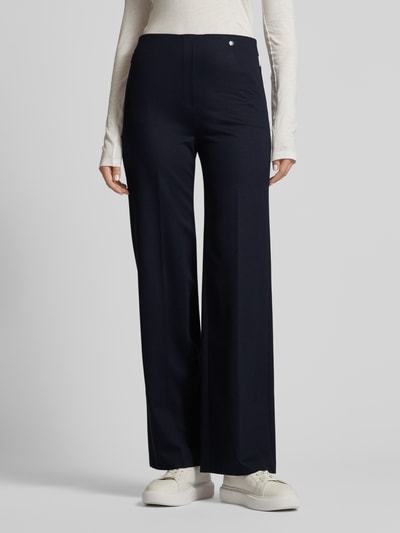 Marc Cain Regular fit stoffen broek met persplooien Marineblauw - 4