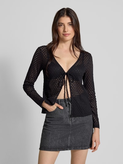 Vila Strickjacke mit V-Ausschnitt Modell 'MIRO' Black 4