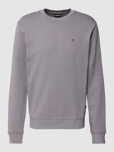 Napapijri Sweatshirt met logodetail, model 'BALIS' Steengrijs - 2