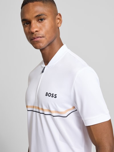 BOSS Green Slim fit poloshirt met logoprint, model 'TOC SPIN BODYMAPP 1027' Wit - 3