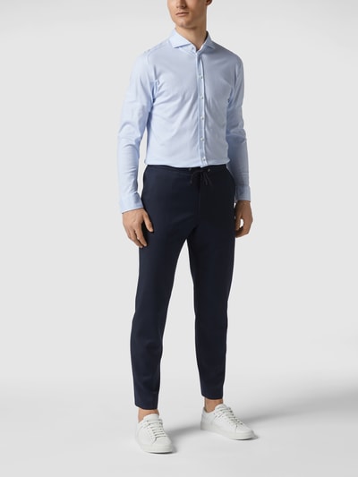 Desoto Slim Fit Business-Hemd aus Jersey  Hellblau 1