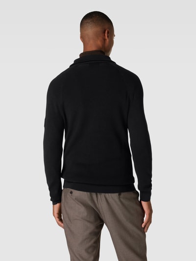 Matinique Gebreide pullover met schipperskraag, model 'Ablimey' Zwart - 5