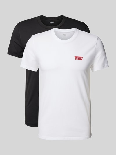 Levi's® Slim fit T-shirt, per twee verpakt Zwart - 2