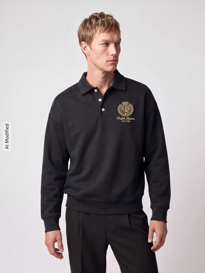 Polo Ralph Lauren Sweatshirt mit Wappenstickerei Black 4