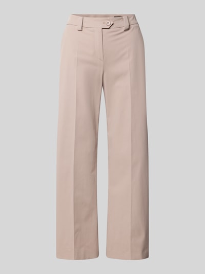 Produktfoto, Slim Fit Hose mit Bügelfalten von Windsor aus Baumwoll-Elasthan-Mix in Beige, Gesäßtaschen, Bundweite 38 cm, Innenbeinlänge 66 cm