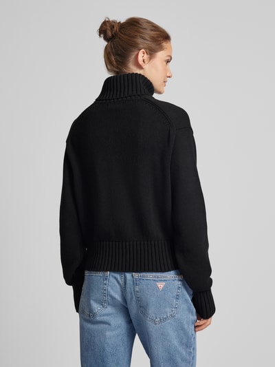 Calvin Klein Jeans Gebreide coltrui, model 'CHENILLE' Zwart - 5