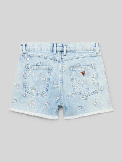 Guess Jeansshorts mit Motiv- und Label-Stitching Modell 'RIGID' Blau 3