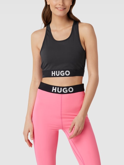 HUGO Crop Top mit Label-Detail Modell 'Darinella' Black 4