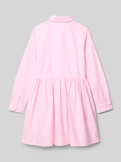 Polo Ralph Lauren Teens Sukienka koszulowa z wyhaftowanym logo i kołnierzykiem typu button down Różowy 3