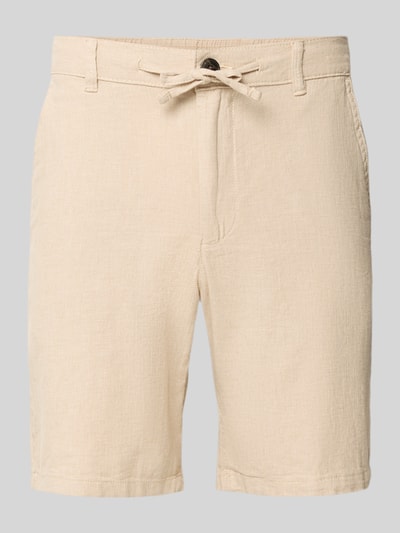 Produktfoto, Regular Fit Chinoshorts aus Baumwoll-Leinen-Mix Modell 'BRODY' von SELECTED HOMME, beige, Flammgarn, unifarben, strukturierte Oberfläche