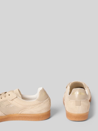 Produktfoto, Sneaker aus Leder mit Schnürung Modell 'Estella' von Steve Madden, beige, runde Spitze, Gummisohle, Netzdetails, Damen