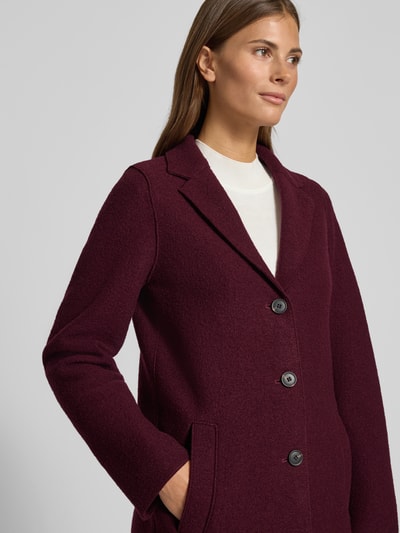 Oui Wollen jas met reverskraag Bordeaux - 3