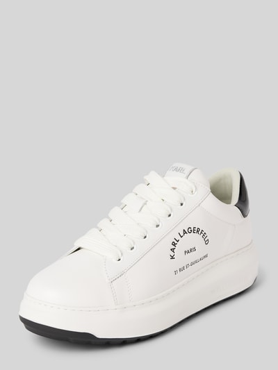 Karl Lagerfeld Ledersneaker mit Label-Print Modell 'KAPRI' Weiss 1