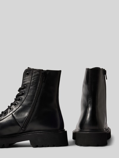 Blauer USA Schnürstiefel mit Label-Detail Modell 'BUXTON' Black 2