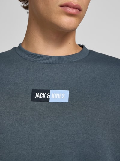 Jack & Jones Regular Fit Sweatshirt mit Logo-Print Modell 'Pan' Blau 3