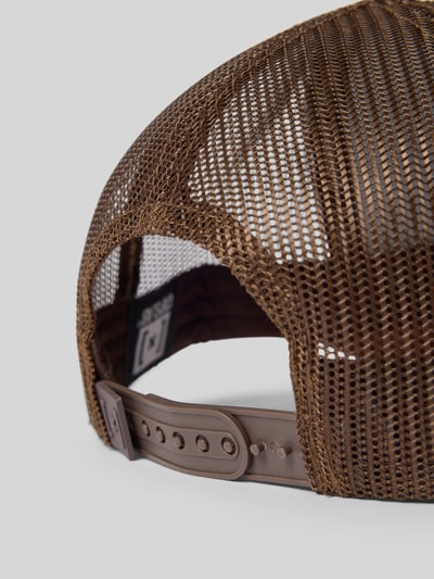 Capslab Basecap mit Motiv-Stitching Mittelbraun Mel 3