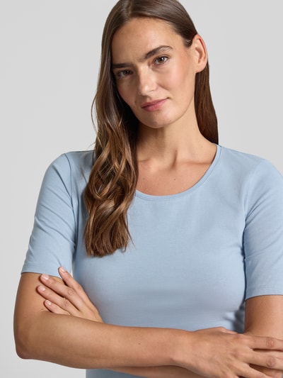 Jake*s Casual t-shirt o kroju slim fit z czystej bawełny Błękitny 3