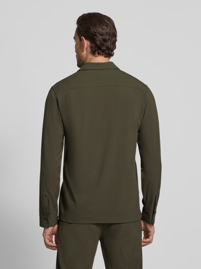 Lindbergh Overhemdjack met knoopsluiting Donkergroen - 5