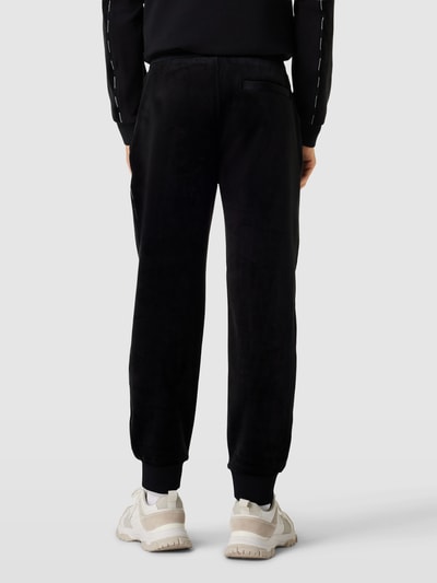 ARMANI EXCHANGE Sweatpants in fluweellook met labeldetails, model 'TROUSER' Zwart - 5