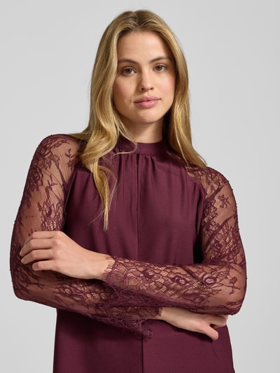 Vero Moda Regular fit blouse met opstaande kraag, model 'MILLA' Bordeaux - 3