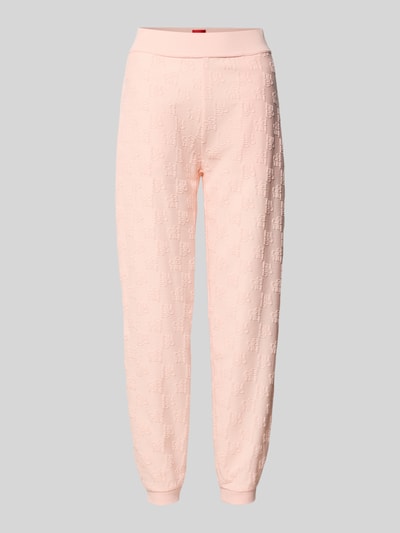 HUGO Slim fit sweatpants van katoenmix, model 'TERRYMONOGRAM' Roze - 2