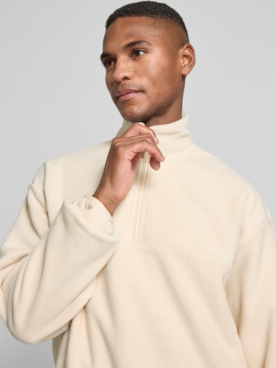 MCNEAL Fleecepullover mit Troyer-Kragen Sand 3