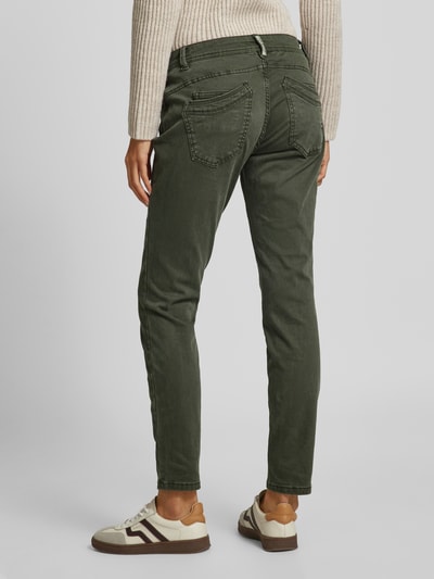 Buena Vista Slim fit jeans met asymmetrische knoopsluiting, model 'Malibu' Olijfgroen - 5