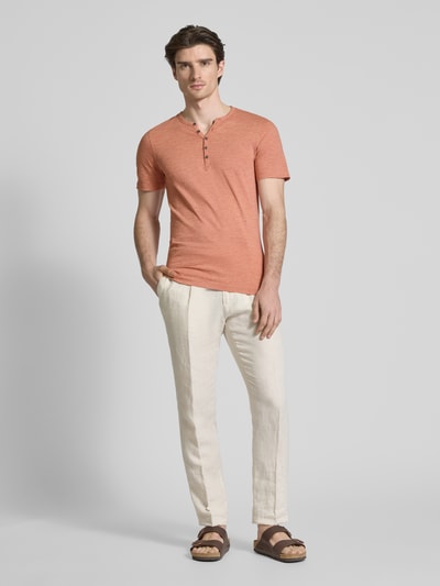 MCNEAL T-shirt met korte knoopsluiting Terracotta - 1