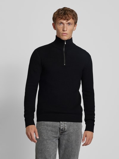 Jack & Jones Premium Sweter z dzianiny ze stójką model ‘BLUCHRISTER’ Czarny 4