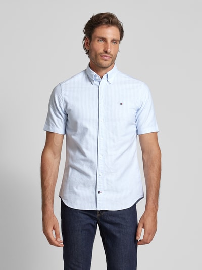 Tommy Hilfiger Regular Fit Business-Hemd mit Streifenmuster Bleu 4