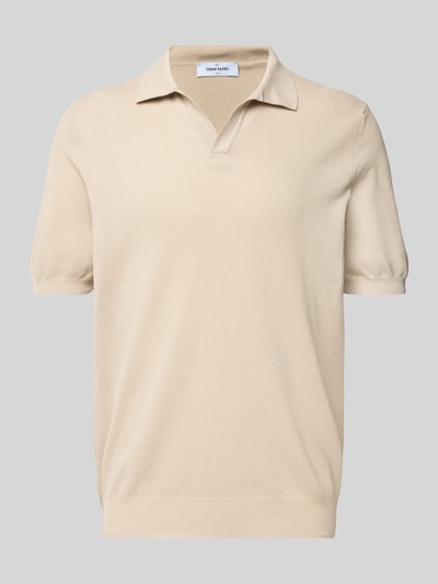 GRAN SASSO Regular Fit Poloshirt mit V-Ausschnitt Sand 2